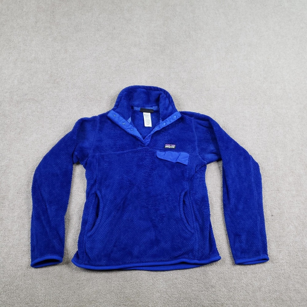 Patagonia Snap-T Jacket Womens Small Blue Fleece Pullover Pockets Hiking